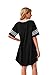 WEACZZY Women's Nightgown Soft Sleep Shirt V Neck Short Sleeve Loungewear Loose Comfy Fashion NightShirts (Black,Medium)