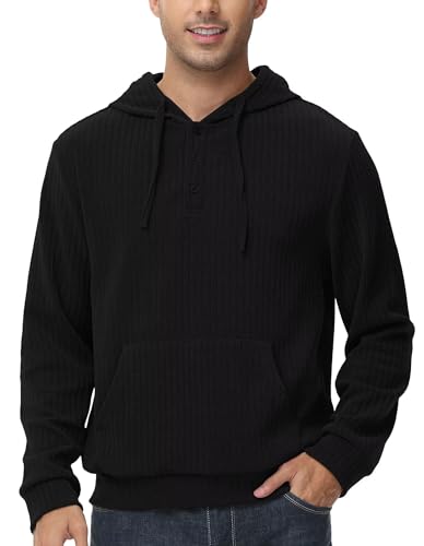 Tyhengta Men's Knitted Hoodies Casual Pullover Hooded Sweatshirts