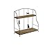 Produktbild LMCLJJ Regallager Metall Organizer Wire Rack Kommode Top Organizers Schmiedeeisen Lagerregal Bürobedarf Hautpflegeprodukte Doppel Lagerregal (Color : Brown)
