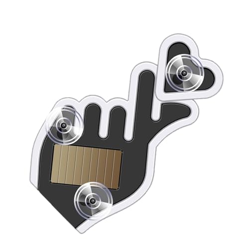 Luz solar para automóvil con forma de corazón: lámpara de advertencia LED con gesto inalámbrico con sensor de vibración, soporte para ventana triangular con | Luz de seguridad de conducción no