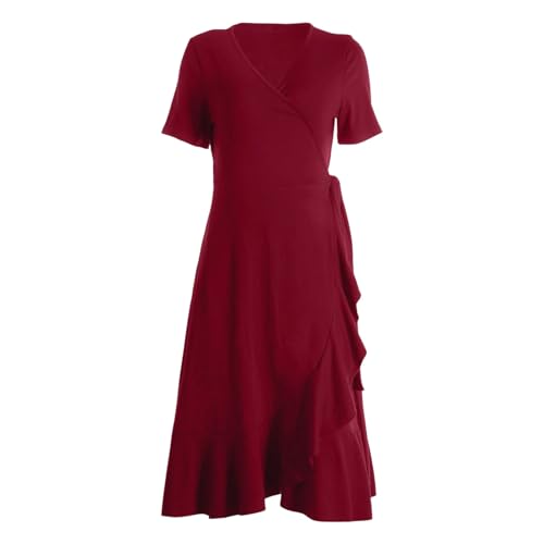 Robe décontractée à taille haute et manches courtes pour le voyage