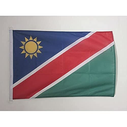AZ FLAG - Drapeau Namibie - 45x30 cm - Pavillon Nautique Namibien Spécial Bateau Et Extérieur En Maille Bloquée Avec Anneaux Plastiques Intégrés - 30g