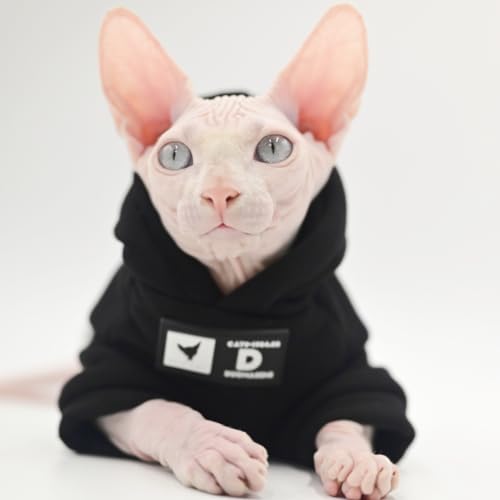 Hairless Cat Clothes Warm with Fleece Soft Winter Cat Apparel for Sphynx Cats, Devon Rex Cats,Cornish Cats (XX-Large) - Image 3
