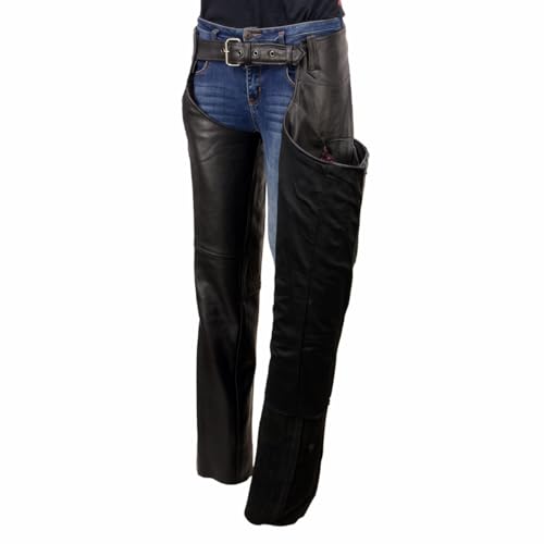 Image of Milwaukee Leather Premium Leather Motorcycle Riding Chaps for Women Bikers