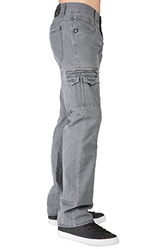 Level 7 Men's Relaxed Straight Canvas Premium Jeans Utility Zipper Pocket3