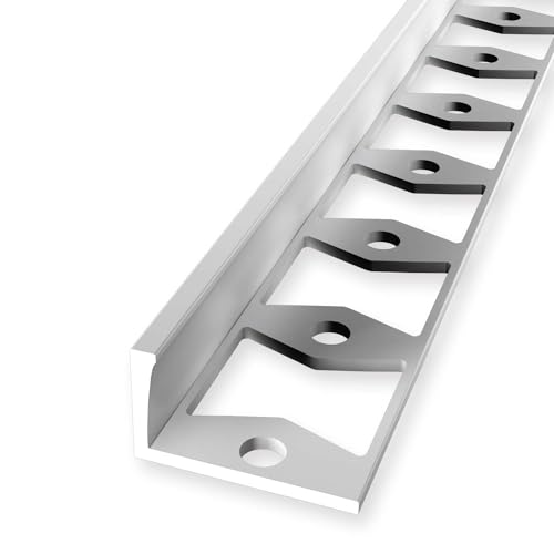 Profilé de finition en aluminium naturel - 16,5 x 22,5 x 2500 mm - Profilé de finition en aluminium naturel - Perforé - Double profil K