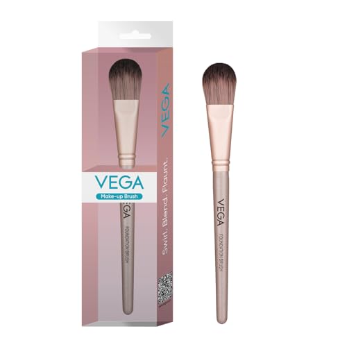 Image of Vega Foundation Brush for Smooth Blending Makeup, Foundation Blender Makeup Brush, Full Coverage Seamless Looking Finish & Even Coverage Make up Brush, (MBN-01)
