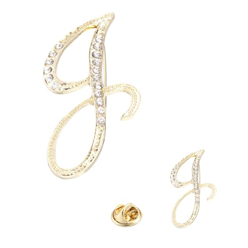 Image of PATIKIL Rhinestone Letter Brooch Pins, Initial Rhinestone Alphabet Letter Lapel Badges Pin for Women Men Suits Dress Coat