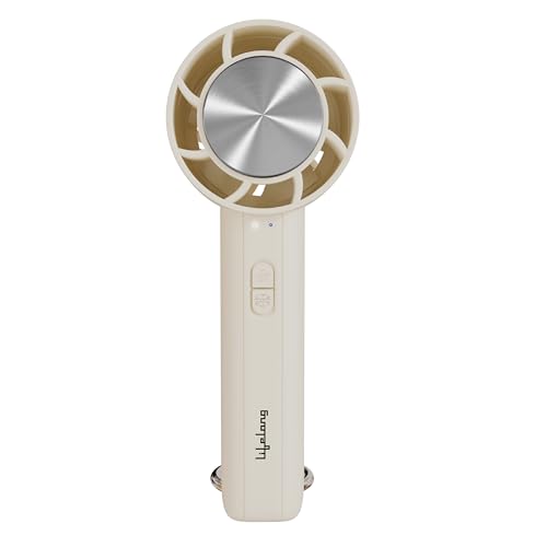 Image of Lifelong Personal Hand Fan with Cool Touch & Hiking Buckle | 3 Speed Settings | Type-C Rechargeable | 4W BLDC Motor, 2000mAh Battery | Portable, Lightweight & Compact | Dense Safety Grid (Beige)