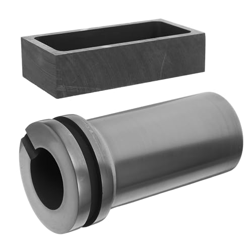 DOITOOL Crisol de Grafito de 1 Kg para Fundición de Metales, Molde para Lingotes de Aluminio, Oro, Plata y Latón, Resistente al Calor Horno de Fusión, Herramientas de Fundición