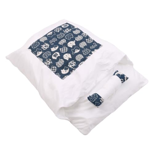 Cat Bed Cave Sleeping Bag Self Warming Pad Pet Sack Hideaway with Pillow