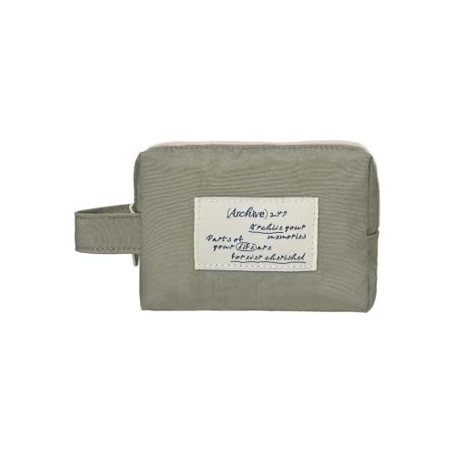 Image of Monolike Archive 247 Handy Pouch, Gray - Small Nylon Pouch, Portable Cosmetic & Toiletry Case, Tech Cable Organizer, Daily Storage Bag