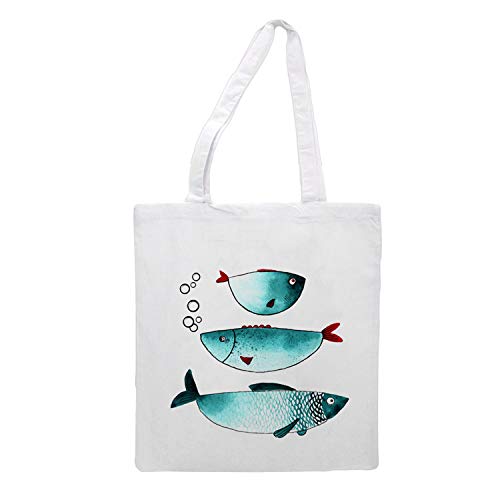 Nacnic tissu de sac fourre-tout trois poissons. bandoulière polyvalent Cover