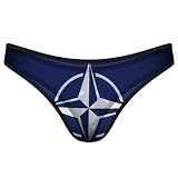 Vafogehu North Atlantic Treaty Organization Flag Thongs for Women Panties Stretch Low Rise Hipster Sexy Underwear Panties