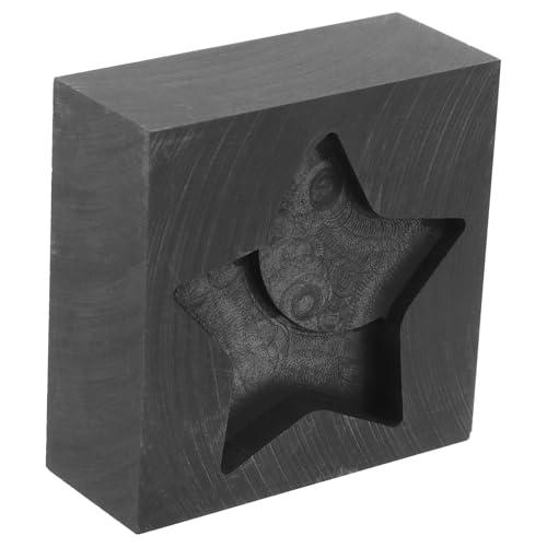 Generic Graphite Metal Casting Mold Star Pattern, Small Jewelry Melting Mold for Gold Silver, Multi-use Smelting Tool Suitable for Metal Crafts and Coin Casting