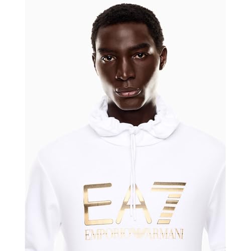 EA7 Para Hombre. 7M001190_AF17787 Sudadera Train Logo Blanco (M), Casual, AlgodóN - 3