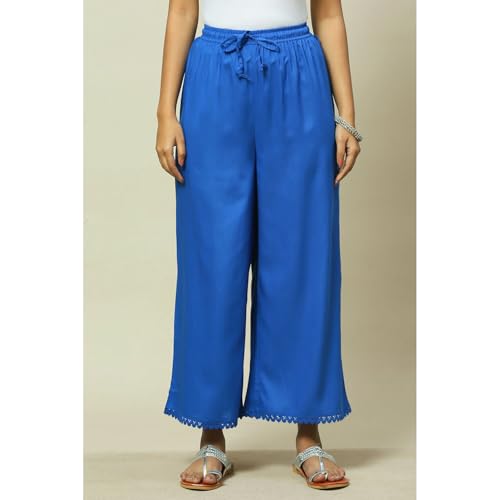 Image of Rangriti Women Navy Blue Liva Palazzo XL