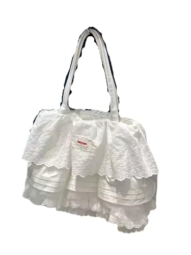 Large Capacity Lace Layer Butterfly Skirt Tote Bag - Stylish Women's Shoulder Bag for Commuting