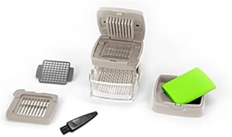 Kitchen Innovations Garlic-A-Peel Garlic Press, Crusher, Cutter, Mincer, and Storage Container - Includes Silicone Garlic Peeler - Easy to Clean - Stainless Steel Blades – (Cream), standard