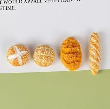 4Pcs 1/12 Miniature Bread Dollhouse Decoration Accessories Resin Mix Bakery Bread Mini House Food Decoration Accessories