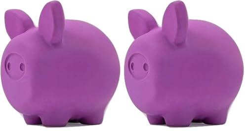 United Pets Pigs Piggy Gioco per Cani a Forma di Maiale, di Design, Gioco in Lattice per Cani, Viola, taglia unica (Confezione da 2)