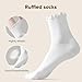 3 Pairs Socks for Women, Cute Frilly Ankle, Soft Breathable Cotton Lace, Fashion Ruffled Short Socks for Daily Wear, School, or Dress Outfits（Black x2, White x2, Off-white x2）