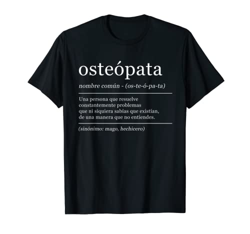 Hombre Diccionario Osteópata Osteopatía Definición Camiseta
