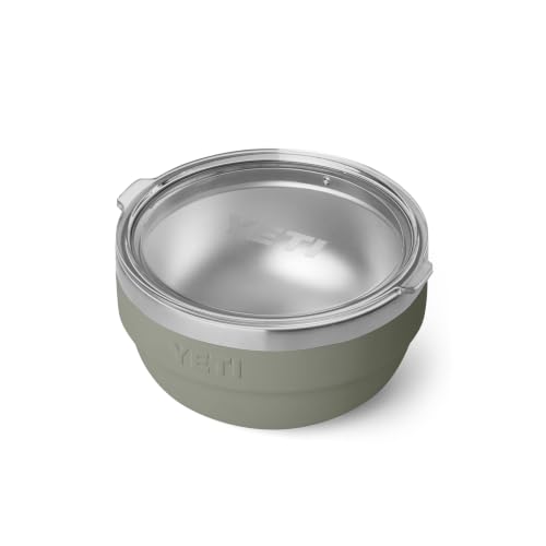 Image of YETI Rambler Bowls, Vacuum Insulated, Stackable and Nestable Stainless Steel Bowl with Lid, 1 Quart, Pampa Green
