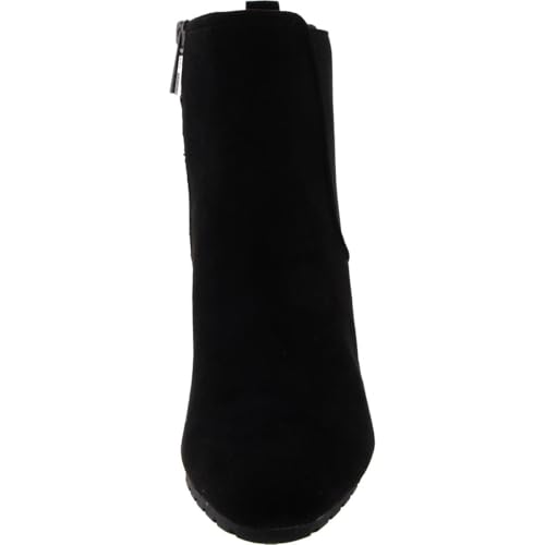 Anne Klein Womens Mixed Media Faux Suede Ankle Boots2