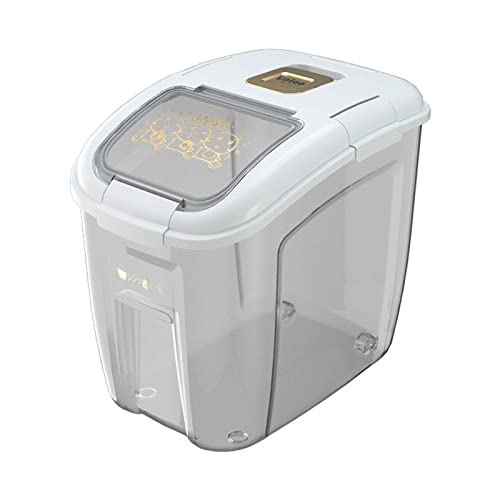 米びつ 密閉 保存容器 こめびつ ライスストッカー 虫除け 防湿 鮮度を保ち 軽量 大容量 洗える おしゃれ 計量カップ付 キャスター付き 透明 米 ケース 冷蔵庫用 家庭用 キッチン用品 (ホワイト,50kg)
