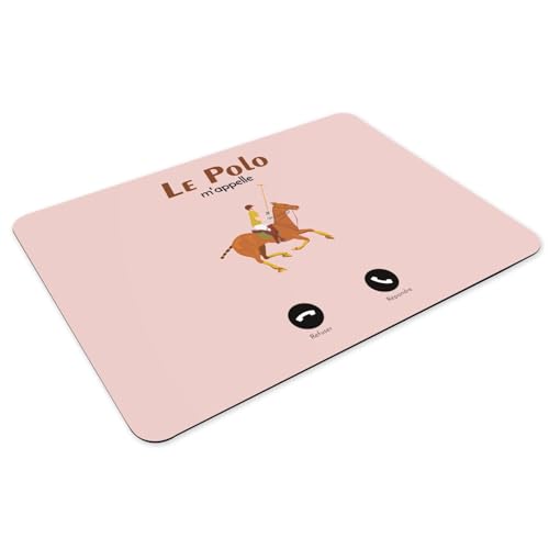 4 Sets de table polo et cheval rose grand format 39,5x28.5 cm