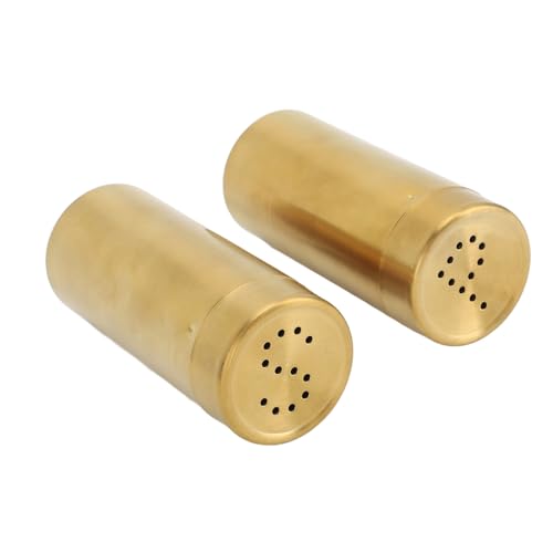 Seasoning Bottle, 2pcs 304 Stainless Steel Salt Sugar Dredge Shaker with Holes and Lids, Powdered Sugar Shaker Duster for Salt Spice Sugar Flour