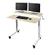 Stand Up Desk Store Crank Adjustable Sit to Stand Up Computer Desk - Heavy Duty Steel Frame, 48 Inches, White Frame/Birch Top