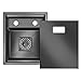 Évier De Cuisine, Nouvel Évier Dissimulé, Acier Inoxydable 304 Gris Noir, Installation Encastrée Ou Encastrée, Plaque De Recouvrement Invisible, Non Taché D'huile (S : 43 * 42cm)