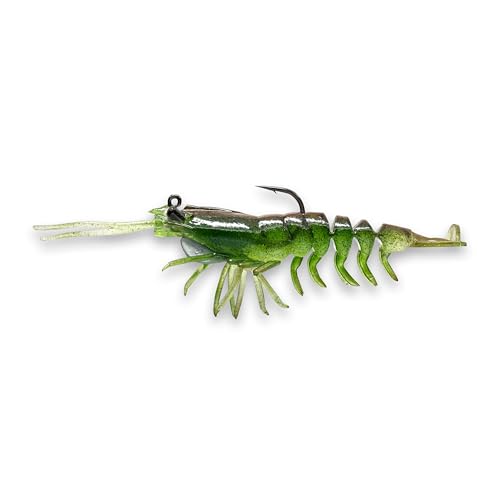 Appât de pêche plastique souple Manic Shrimp RTF V2 couleur avocat