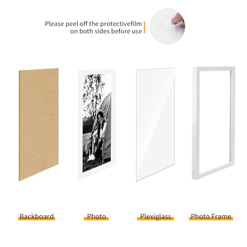 puthiac 22x28 Picture Frames for Wall - Minimalist 22x28 Oak Wood Frames, 22"x28" Poster Frame Wood, Natural Solid Wooden Picture Frames for Wall Art Photo and Prints(1 Pack, White)
