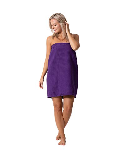 Image of Turkish Linen Women's Waffle Spa Body Wrap with Adjustable Closure