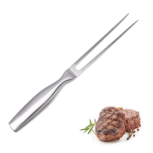 Fleischgabel Edelstahl Grillgabel, Tranchiergabel, Länge 26 cm professionelle Fleischgabel mit Ergonomischem Griff, Ideal zum Grillen & Tranchieren