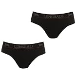 Lonsdale Herren 2 Paar Baumwollmischung Unterwaesche Slips Unterhose Weiss Schwarz Large
