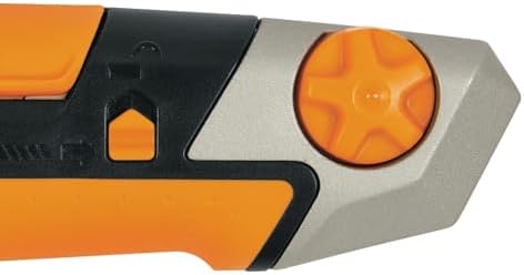 Fiskars Nóż segmentowy, Długość 19,4 cm, w tym ostrze (25 mm), Stal nierdzewna/ tworzywo, Czarny/ pomarańczowy, CarbonMax, 1027228