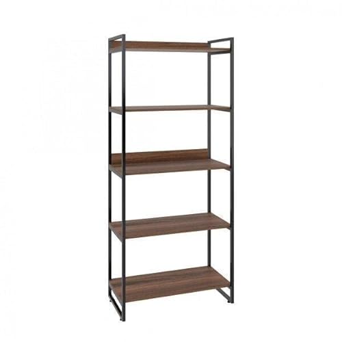 Estante Multiuso 5 Prateleiras 187cmx80cm Industrial Kuadra Compace Nogal