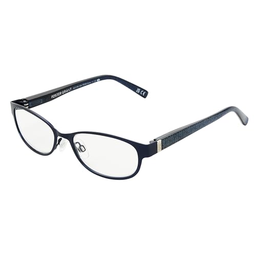 Foster Grant Womens Isa Oval Reading Glasses Navy Blue/Transparent 59 mm