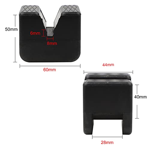 EXLECO 4 Stücke Wagenheber Gummiauflage 60×50×44mm für Untrestellbock Stand-wagenheber Universal Gummiauflage Jack Pad für Schützt Ihren PKW und SUV | Stehen Gummiauflage