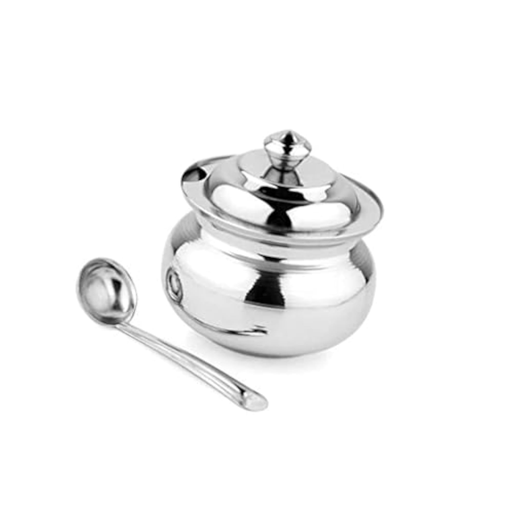 Stainless Steel Small Ghee Pot 250ml with Spoon