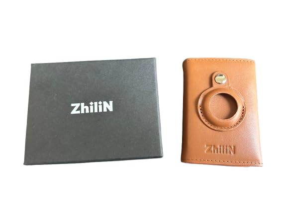 ZhiliN Iron & Leather Card Holder with AirTag Pocket2
