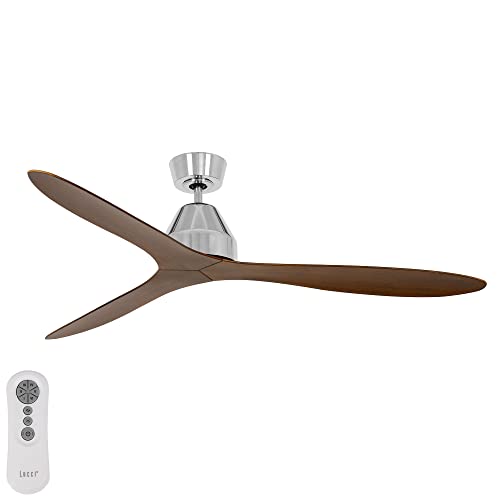 LUCCI AIR Whitehaven - Ventilador de techo con mando a distancia, ABS, 35 W, cromo/oscuro, 142 cm de diámetro Cover