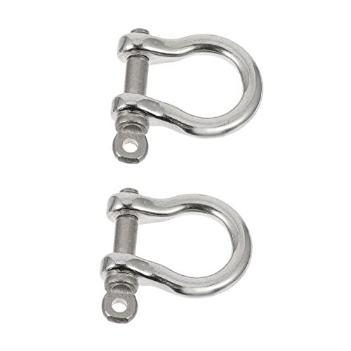 Generic 2個入り馬蹄型Dリングキーホルダー レザークラフト用 ? 取り外し可能なネジ付きシャックルでストラップ交換や修理に便利 (2.5X1.6cm,示されているように)