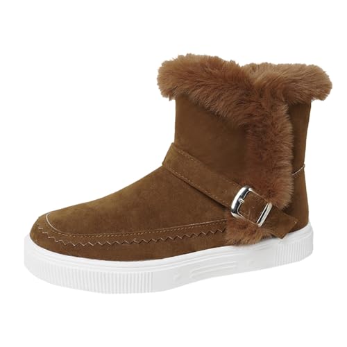 RYTEJFES Botas Invierno Mujer Rebajas Negro Original Botas De Nieve Antideslizante Elegantes Botas De Invierno Comodos Vintage Casual Botas Nieve Talla Grande Planas Botas