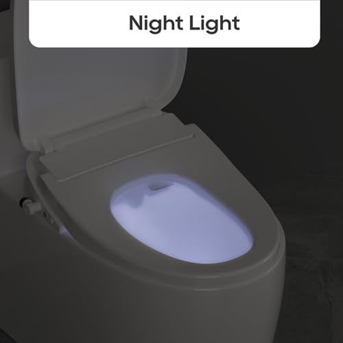 DELUXE LIVING Smart Bidet Toilet Seat with Wireless Remote, Multiple Cleaning Modes, Adjustable Heated Seat, Warm Water and Air Dryer, LED Nightlight, Fits Elongated Toilet… - Thumbnail 6