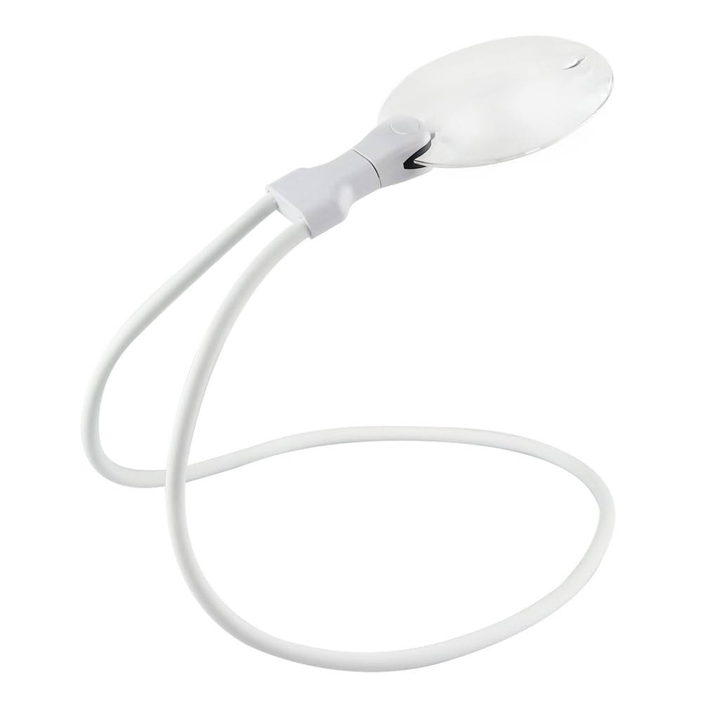 Jnchdghwa Helping Hands 5X and 10X Hands-Free Neck-Wear Magnifier Glass for Reading Sewing Inspection Repair Loupe